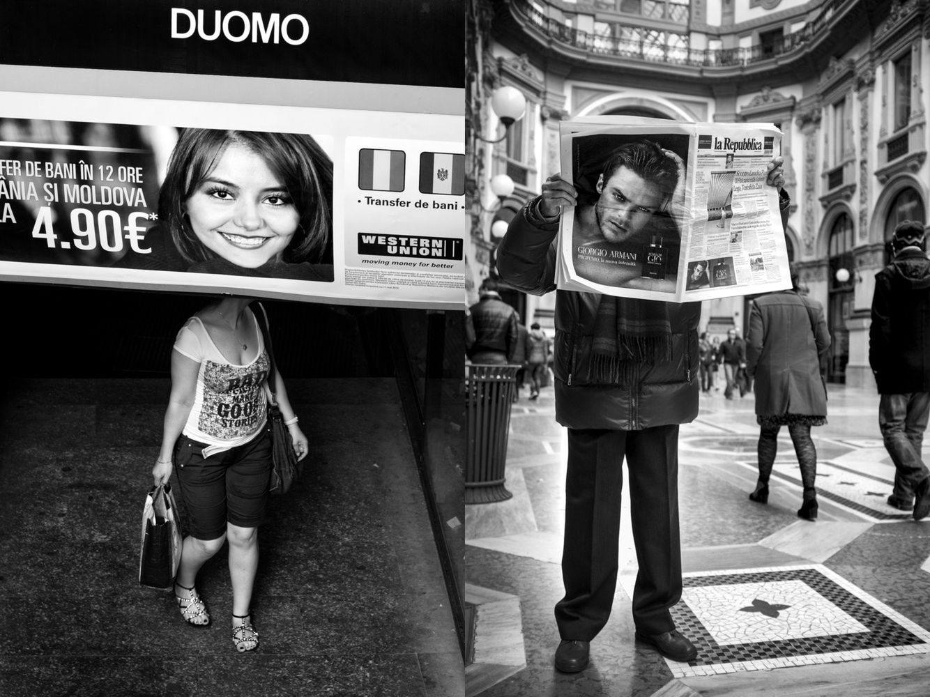 Fotografia uliczna pozbawiona twarzy w projekcie Diego Bardone 2