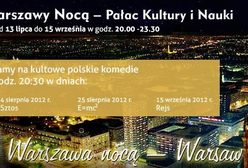 Panorama Warszawy nocą i kino na 30. piętrze PKiN