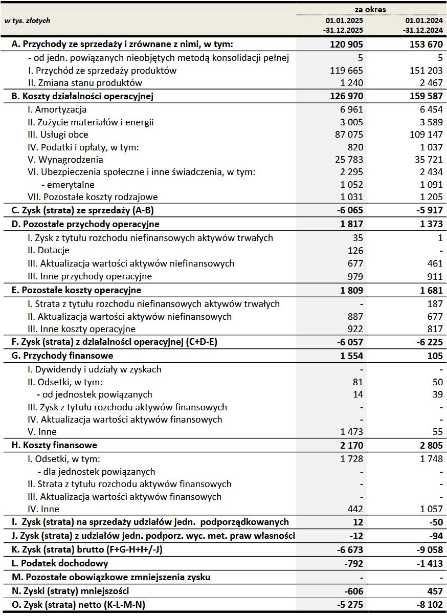 Wyniki finansowe grupy Platige Image