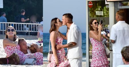 Paulina i Jakub Rzeźniczakowie pielęgnują związek podczas SPONTANICZNEGO spotkania z paparazzi nad morzem (ZDJĘCIA)