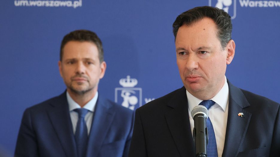 Prezydent Warszawy Rafał Trzaskowski i ambasador Izraela w Polsce Yacov Livne