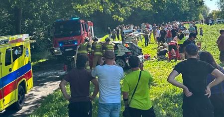 Dwa wypadki na trasie Rajdu Polski. Lądował śmigłowiec LPR