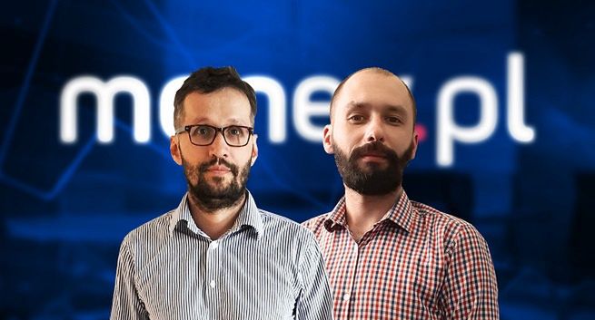 Mateusz Lubiński i Tomasz Hirkyj w redakcji Money.pl