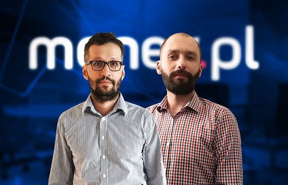 Mateusz Lubiński i Tomasz Hirkyj w redakcji Money.pl