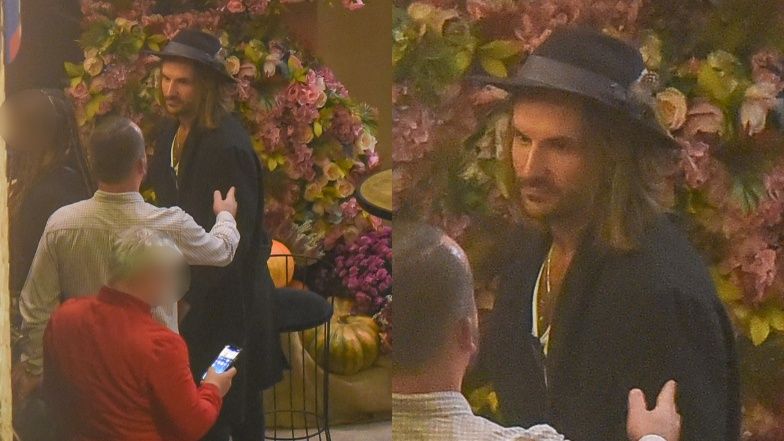 Piotr Stramowski i Edyta Folwarska wymieniają czułości na imprezie