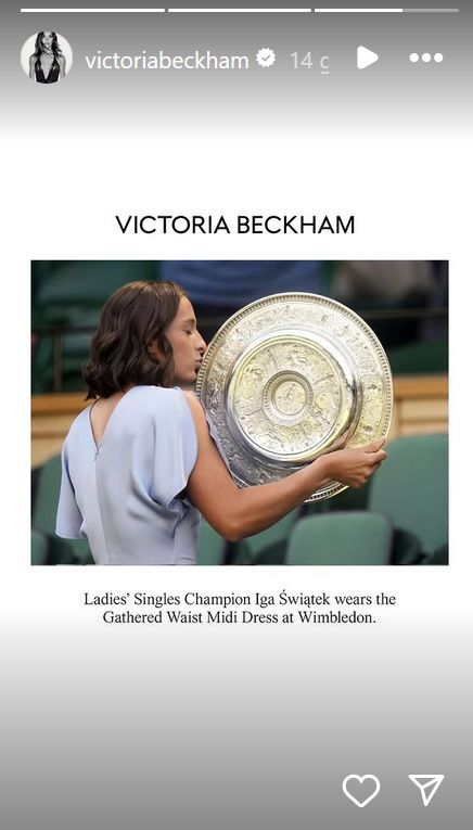 Iga Świątek w sukience od Victorii Beckham