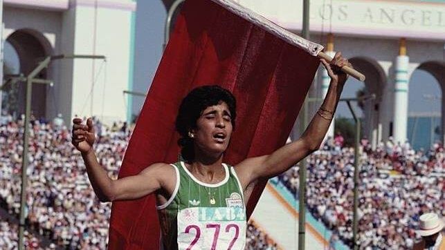 Nawal El Moutawakel w Los Angeles źródło: olympic.org
