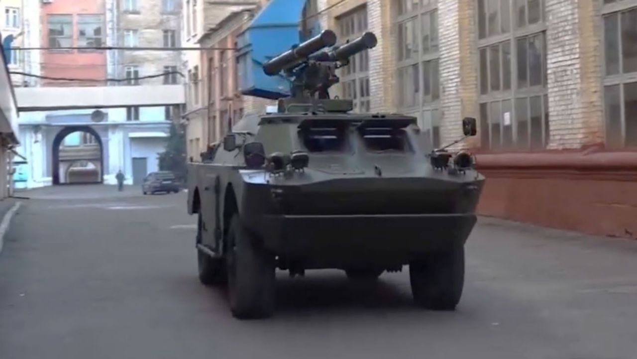 Ukraiński BRDM-2 z modułem przeciwpancernym Amulet