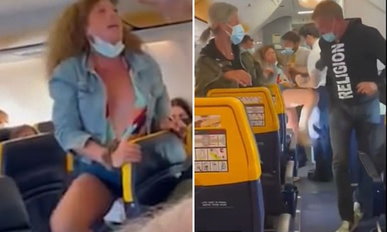 Włoszka opluła inną pasażerkę w samolocie i nie chciała wysiąść. Nagranie hitem sieci
