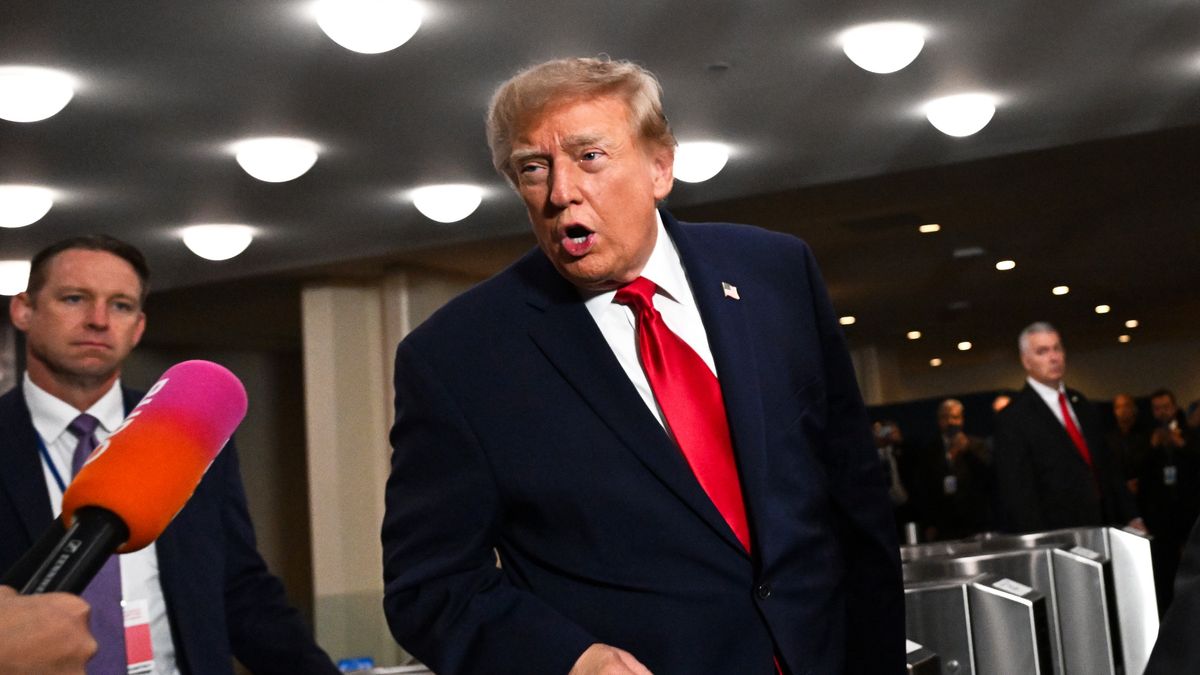 NEW YORK, NEW YORK - SEPTEMBER 22: U.S. President Donald Trump speaks to media as he arrives during the 81st session of the United Nations (U.N.) General Assembly at U.N. Headquarters on September 22, 2026 in New York City. World leaders have gathered in New York for the annual session of the United Nations General Assembly, with this year's global issues ranging from the threat of artificial intelligence to the continued wars in Ukraine and Gaza. (Photo by Alexi J. Rosenfeld/Getty Images)