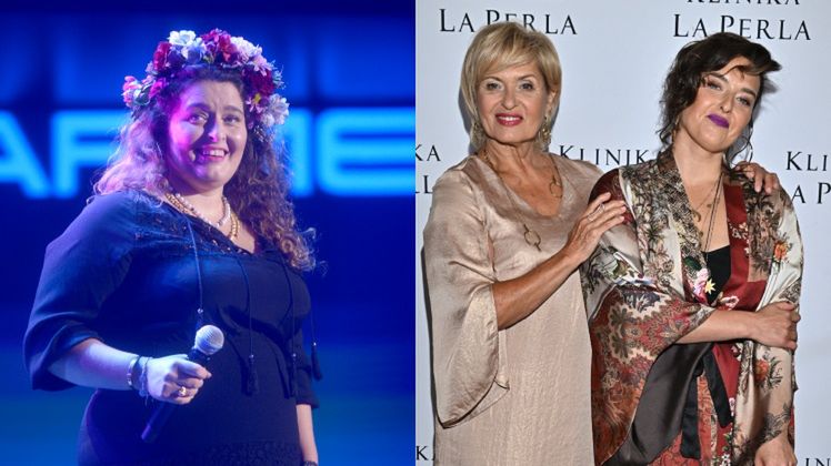 Ewa Kasprzyk w towarzystwie córki pozuje na ściance