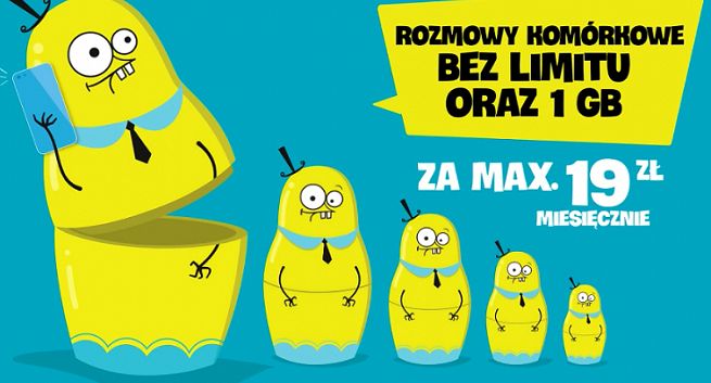 Matrioszkowe składanie się w reklamach rozmów i internetu w nju mobile (wideo)