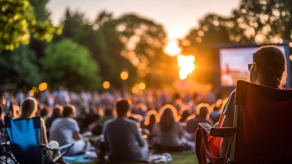 People in summer park watching movies in open air cinema.AI Generative
open, air, cinema, movie, summer, night, park, entertainment, people, evening, screen, event, theater, watching, projection, outdoor, crowd, happy, scene, adult, food, space, film, young, education, chips, youth, beautiful, legs, audience, teenager, gathered, eating, date, couple, presentation, snacks, smiling, outside, person, ground, auditorium, show, public, row, nature, lifestyle, blanket, ai, generative, open, air, cinema, movie, summer, night, park, entertainment, people, evening, screen, event, theater, watching, projection, outdoor, crowd, happy, scene, adult, food, space, film, young, education, chips, youth, beautiful, legs, audience, teenager, gathered, eating, date, couple, presentation, snacks, smiling, outside, person, ground, auditorium, show, public, row, nature, lifestyle, blanket, ai