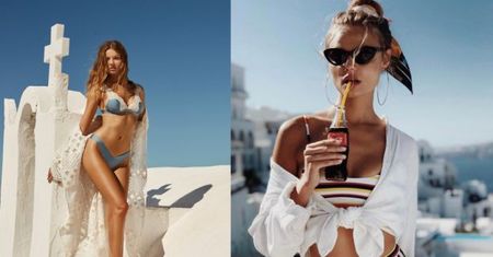 Posągowa Magdalena Frąckowiak pozuje w bikini