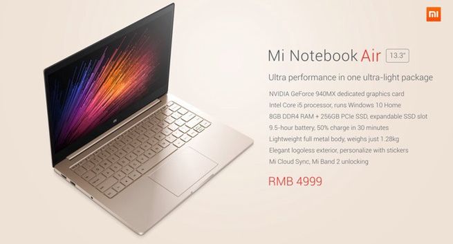 Xiaomi zapowiedziało swój pierwszy laptop Mi Notebook Air, przypominający MacBooka Air od Apple