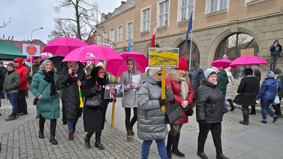 Styczniowy protest mieszkańców Purdy w Olsztynie 