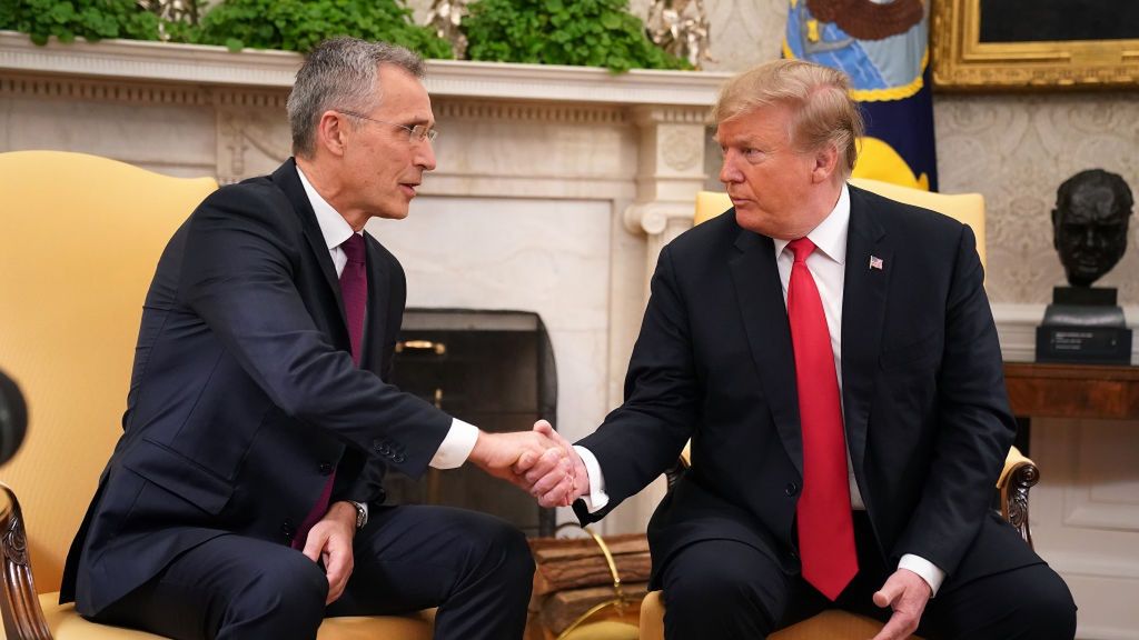 President Donald Trump Welcomes NATO Secretary General Jens Stoltenberg To The White House
WASHINGTON, DC - APRIL 02:  NATO Secretary General Jens Stoltenberg (L) and U.S. President Donald Trump shake hands in the Oval Office at the White House April 02, 2019 in Washington, DC. On the 70th anniversary of the trans-Atlantic alliance, Trump and Stoltenberg held a bilateral meeting to discuss it successes and its 'evolving challenges,' according to the White House. (Photo by Chip Somodevilla/Getty Images)
Chip Somodevilla
bestof, topix