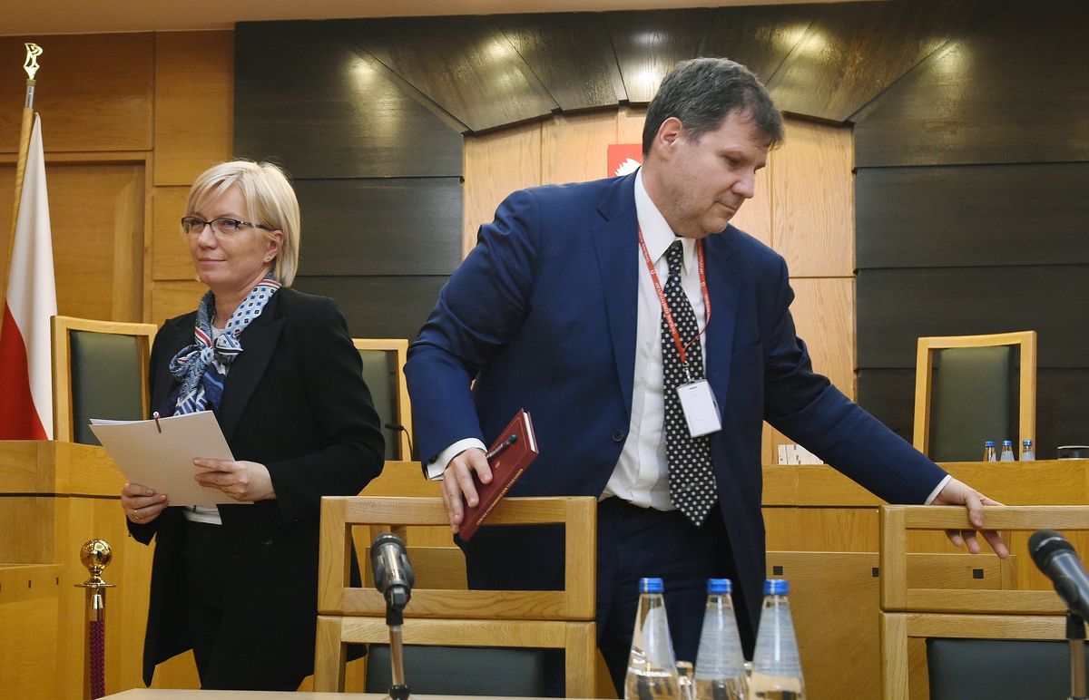 Julia Przyłębska i Mariusz Muszyński w siedzibie Trybunału Konstytucyjnego