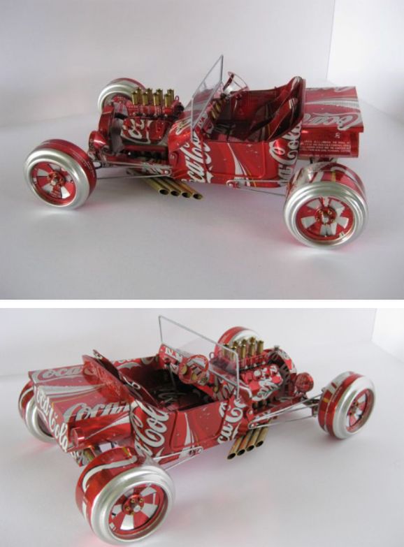 Niezwykłe modele samochodów wykonane z puszek