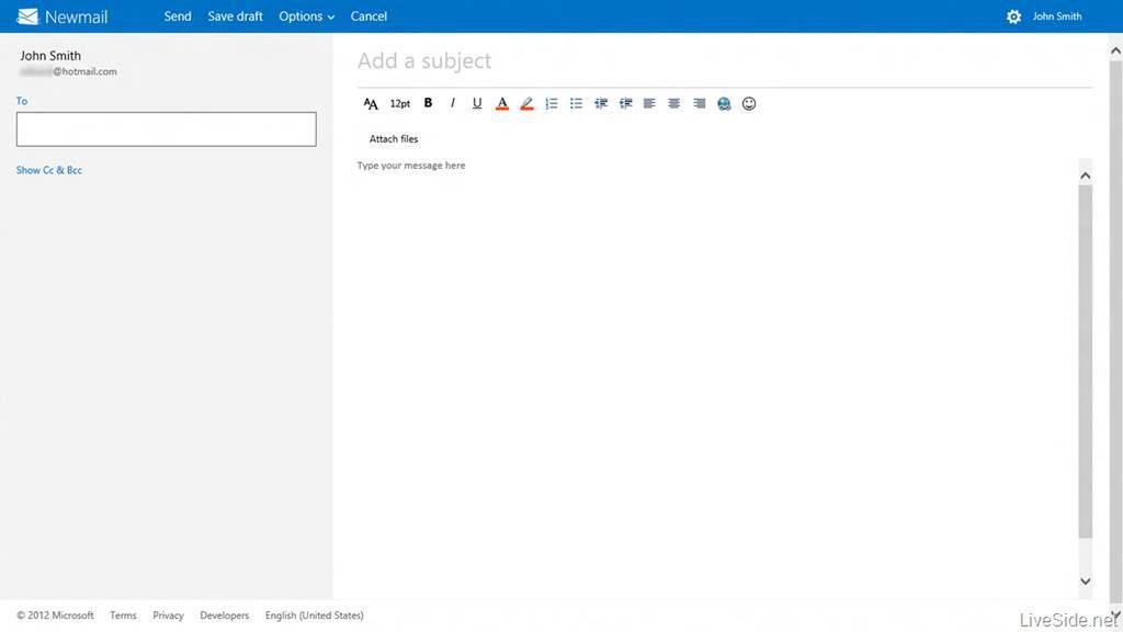 Nowa wersja Hotmaila - nowy email (Fot. LiveSide.net)