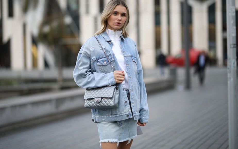 DUSSELDORF, GERMANY - FEBRUARY 18: Scarlett Gartmann wearing Givenchy skirt and jacket, Weekday sweater and Chanel bag on February 18, 2020 in Dusseldorf, Germany. (Photo by Jeremy Moeller/Getty Images)