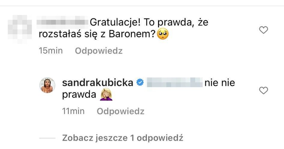 Komentarze pod postami Sandry Kubickiej