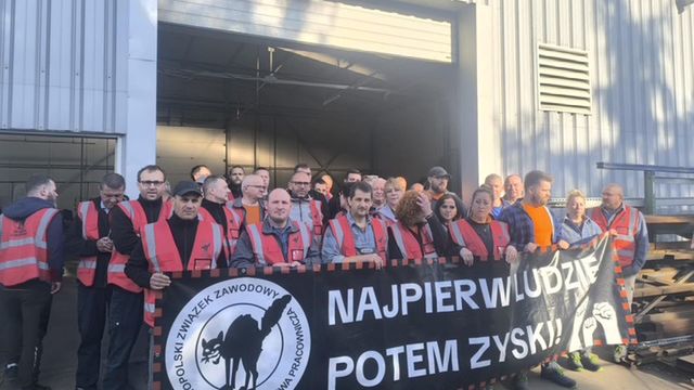 Strajkujący w Gnieźnie 