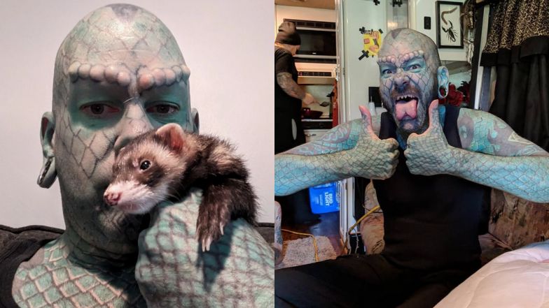 Rozciął język, spiłował zęby i pokrył "łuskami". Chciał upodobnić się do jaszczurki