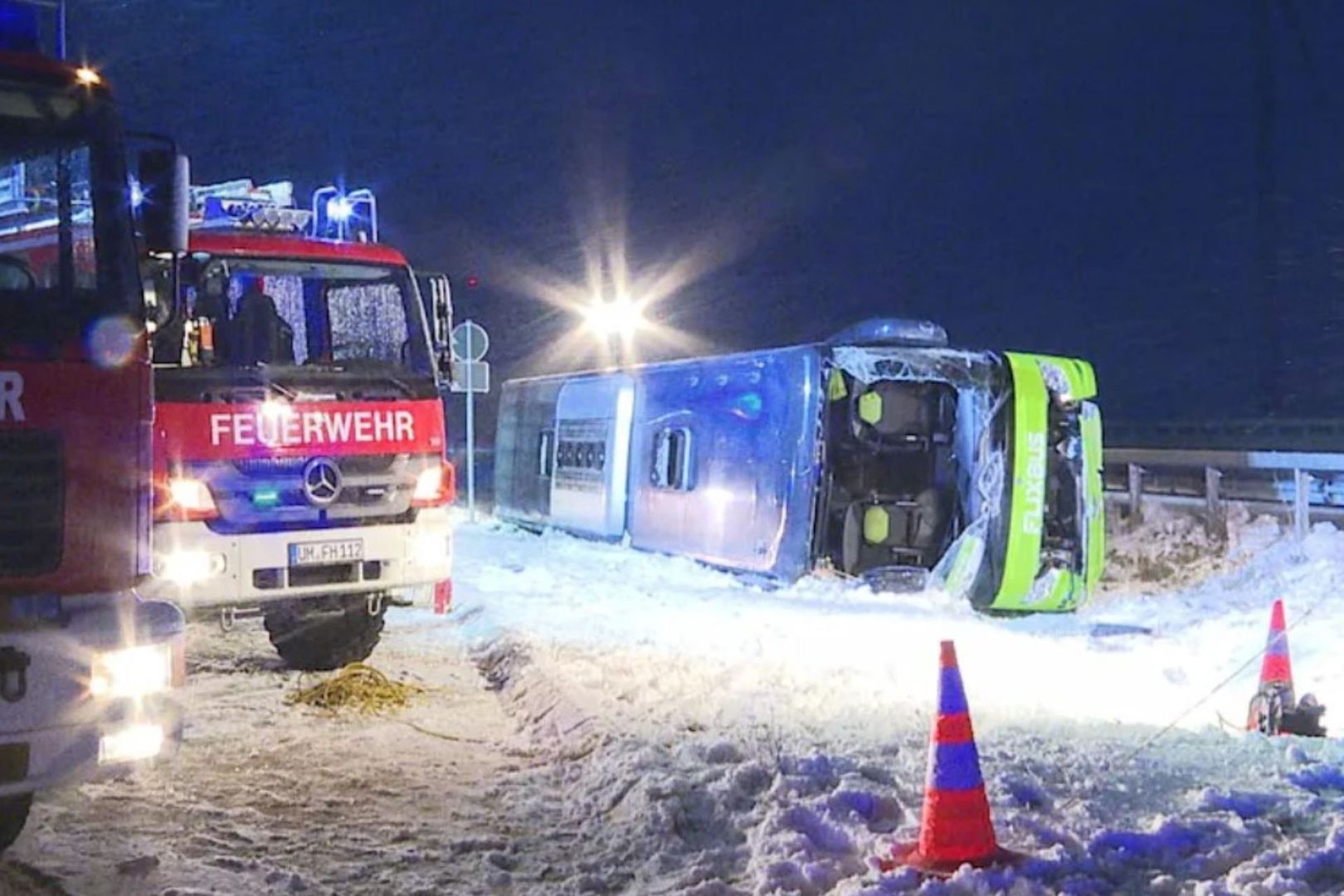 Tragedia na granicy. Autokar Flixbus wpadł w poślizg? Wstrząsające nagranie