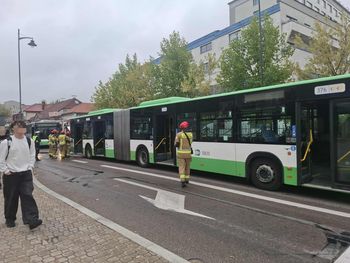 Białystok: Pożar autobusu w centrum. Ogień pojawił się w komorze silnika
