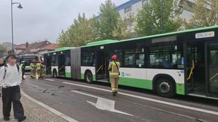 Białystok: Pożar autobusu w centrum. Ogień pojawił się w komorze silnika
