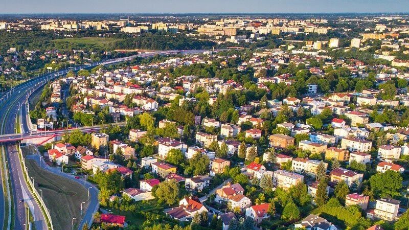 Lublin - zabudowa domów jednorodzinnych