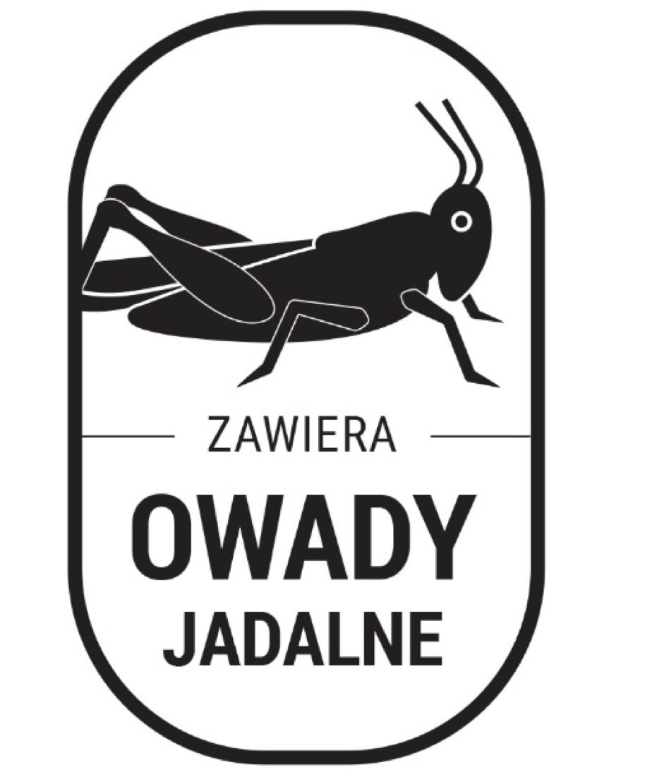 Projekt znaku graficznego, który ma się znaleźć na żywności zawierającej owady