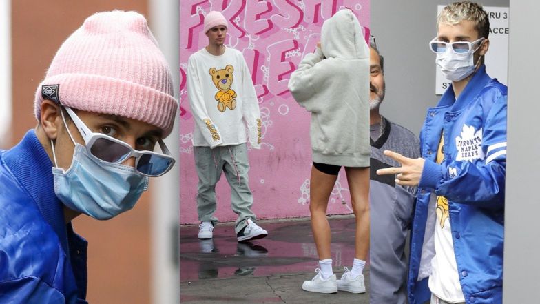 Uzbrojony w maskę Justin Bieber odwiedza centrum zdrowia psychicznego i urządza sobie sesję zdjęciową (ZDJĘCIA)