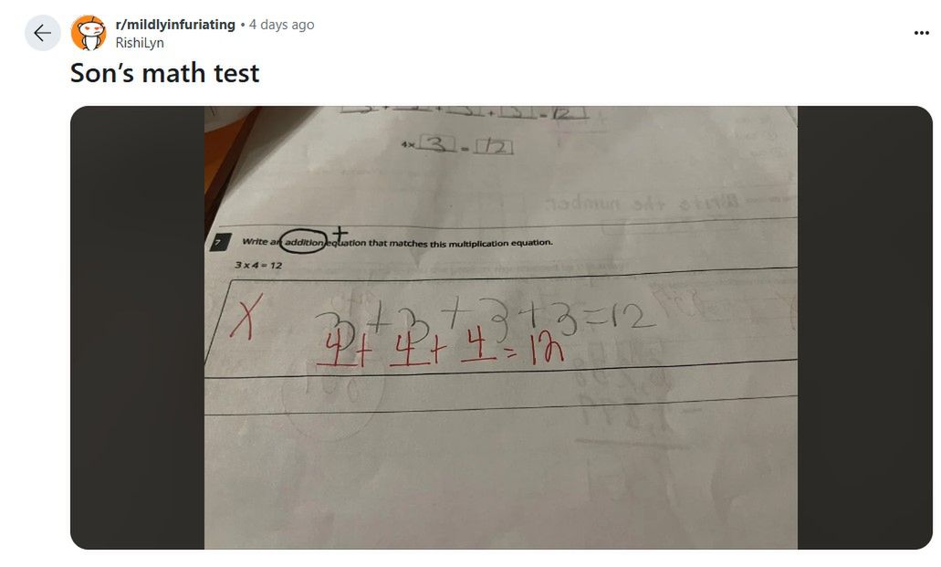 Sprawdzian z błędem z Reddita