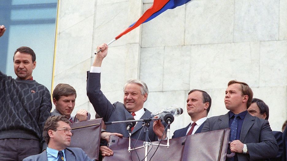 Borys Jelcyn i Giennadij Burbulis