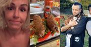 Wygłodniała Blanka Lipińska zajada się wołowym kotlecikiem, podczas gdy Baron tuli się do królisiów: "Wreszcie coś, co mogę zjeść"