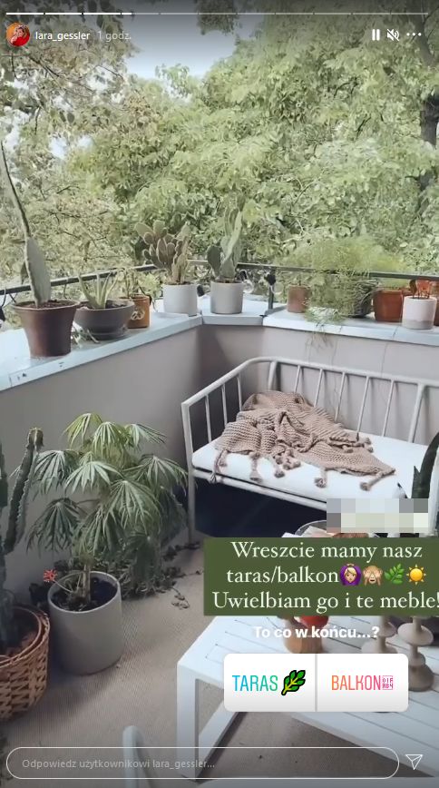 Lara Gessler pokazuje nowo urządzony taras
