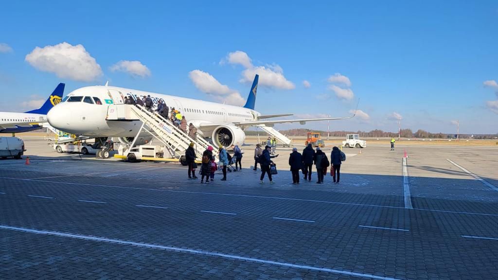 Ewakuacja obywateli Kazachstanu z Ukrainy. Loty repatriacyjne z lotniska w Katowicach. 
 