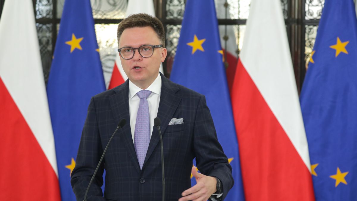 Warszawa, 11.07.2024. Marszałek Szymon Hołownia podczas konferencji prasowej przed posiedzeniem Sejmu, 11 bm. Sejm rozpoczyna dwudniowe posiedzenie. (sko) PAP/Tomasz Gzell