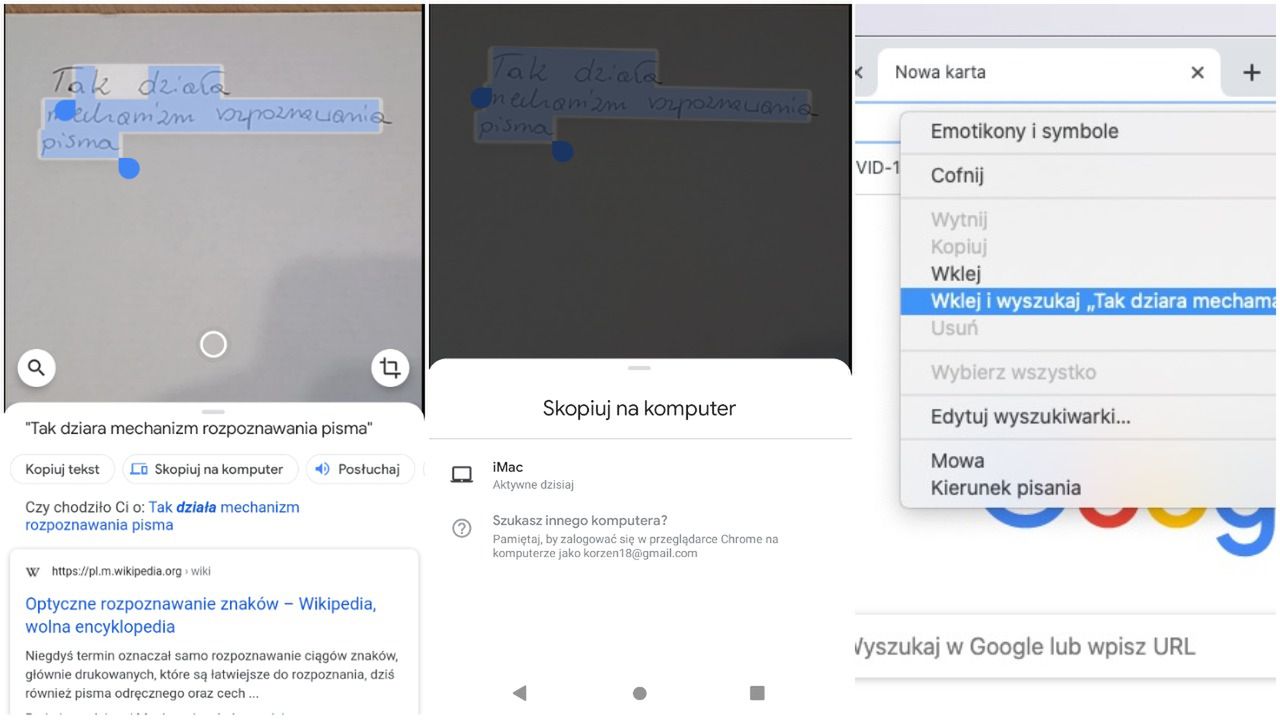 Coś pięknego. Obiektyw Google skopiuje tekst z kartki bezpośrednio na komputer 2