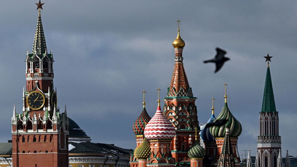 Temporary
A pigeon flies in front of the Kremlin's Spasskaya tower (L) and Saint Basil's cathedral (C) in Moscow on March 1, 2023. (Photo by Kirill KUDRYAVTSEV / AFP)
KIRILL KUDRYAVTSEV