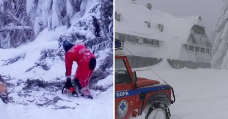 Ewakuacja dzieci w górach. Po drodze śnieg i powalone drzewa