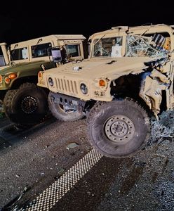 Wypadek z kolumną wojskowych aut na A2. Poszkodowani żołnierze