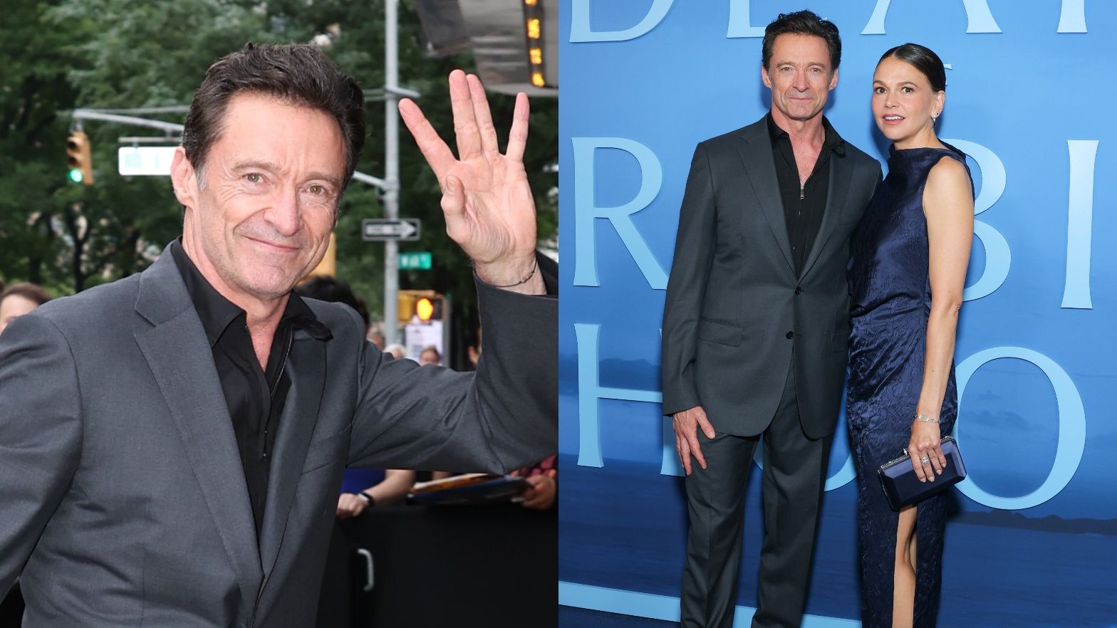 Hugh Jackman i Sutton Foster na ściance 