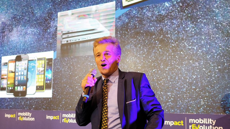 Artur Chmielewski z NASA podczas prezentacji projektu polskiej misji na Marsa w ramach konferencji Impact Mobility Revolution