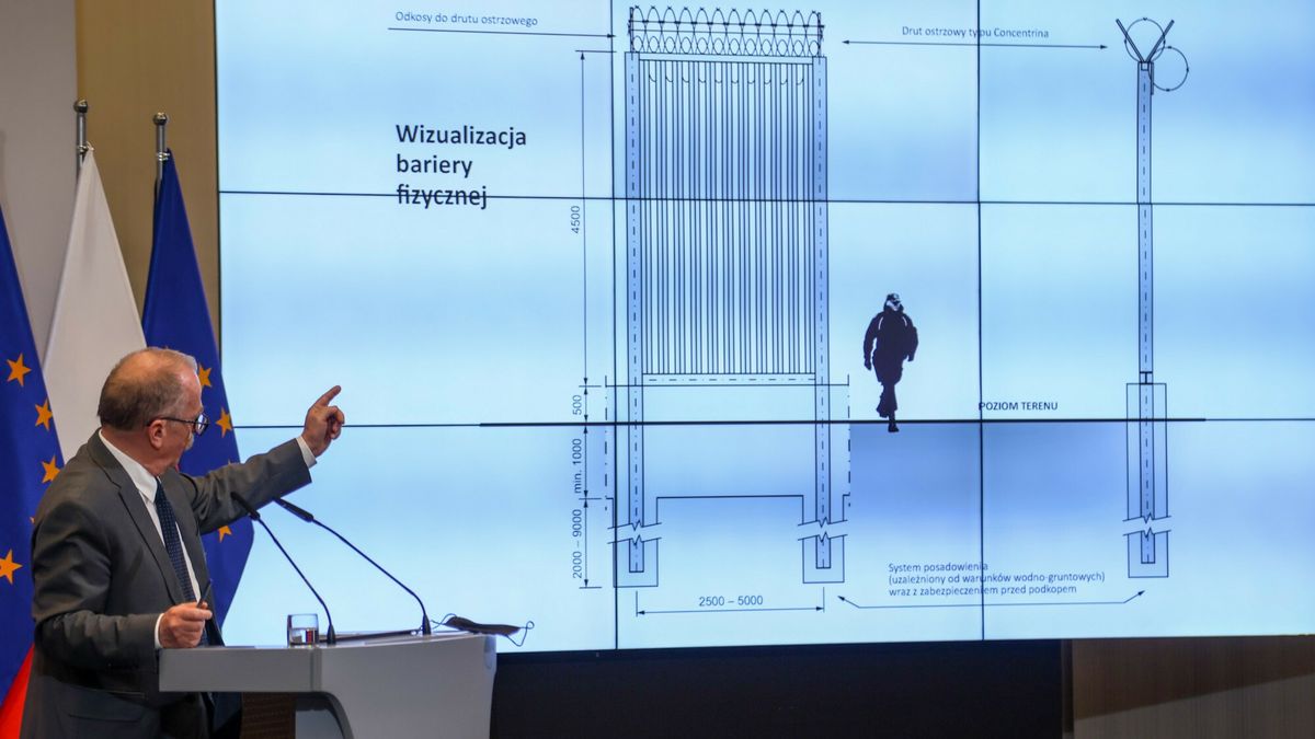 Plan budowy zapory na granicy polsko-białoruskiej.