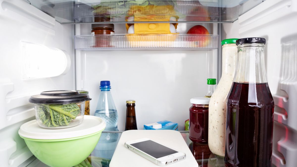 Misplaced mobile phone inside a fridge
Photo of the inside of a refrigerator with a closed door. A mobile phone lies between groceries.
photoschmidt
misplaced