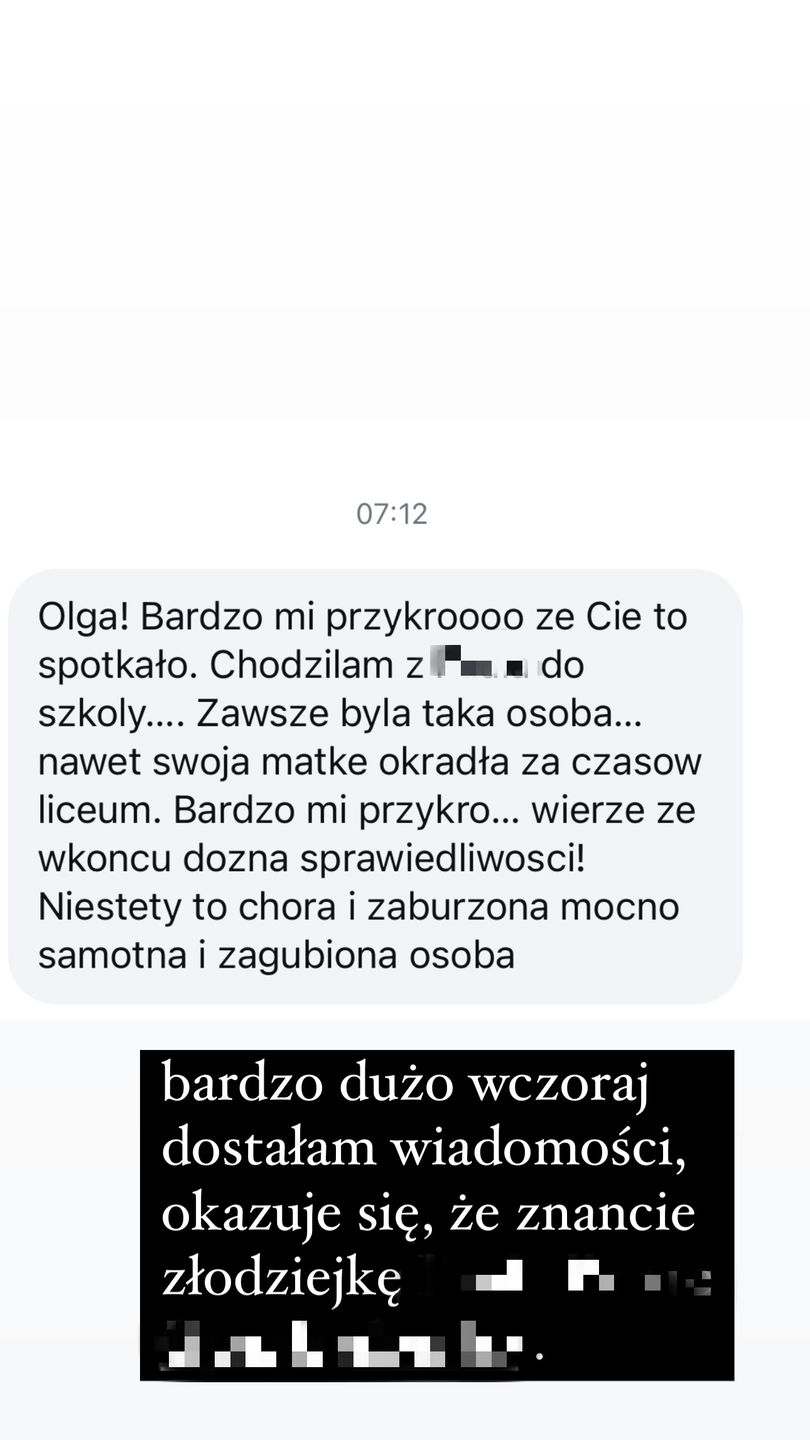 Olga Frycz padła ofiarą oszustwa