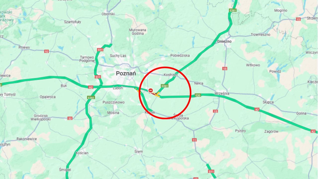 Wypadek pod Poznaniem. A2 w kierunku Warszawy zablokowana